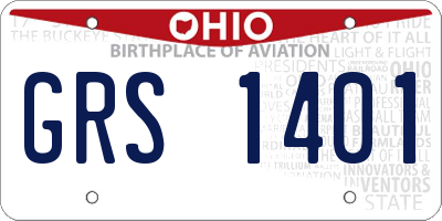 OH license plate GRS1401