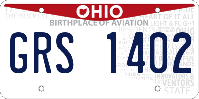 OH license plate GRS1402