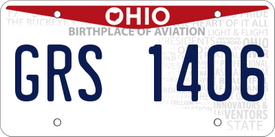 OH license plate GRS1406