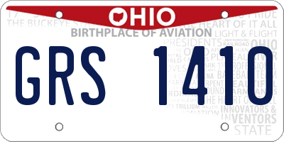 OH license plate GRS1410