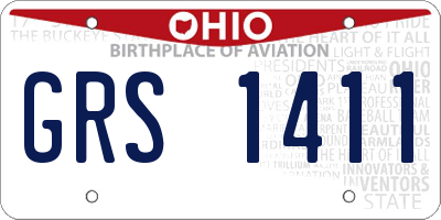 OH license plate GRS1411