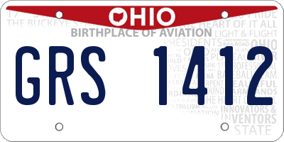 OH license plate GRS1412
