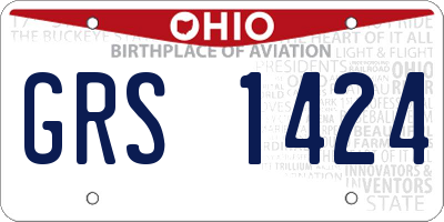 OH license plate GRS1424