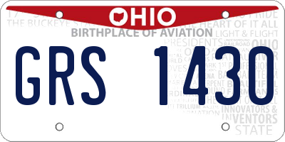 OH license plate GRS1430