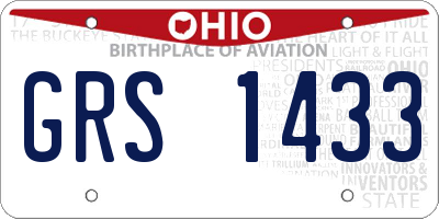 OH license plate GRS1433