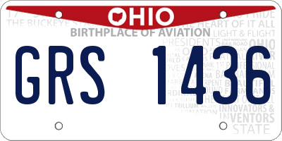 OH license plate GRS1436