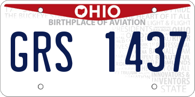 OH license plate GRS1437