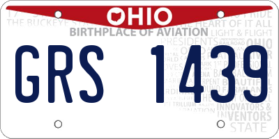 OH license plate GRS1439