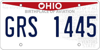 OH license plate GRS1445