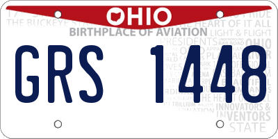 OH license plate GRS1448