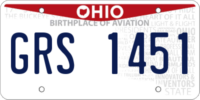 OH license plate GRS1451
