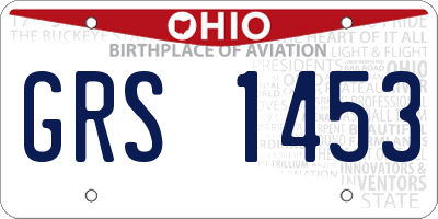 OH license plate GRS1453