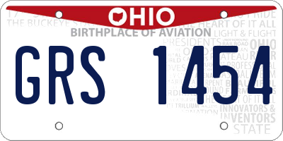 OH license plate GRS1454