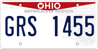 OH license plate GRS1455