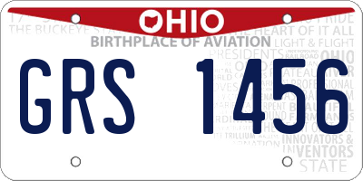 OH license plate GRS1456