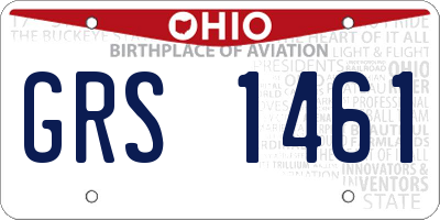 OH license plate GRS1461