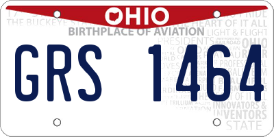 OH license plate GRS1464