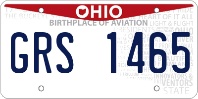 OH license plate GRS1465