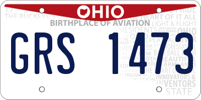 OH license plate GRS1473