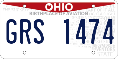 OH license plate GRS1474