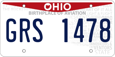 OH license plate GRS1478