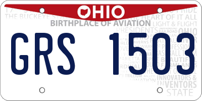 OH license plate GRS1503