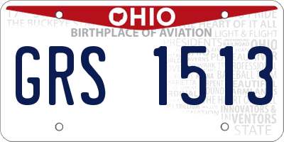OH license plate GRS1513