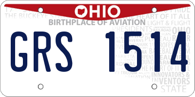 OH license plate GRS1514