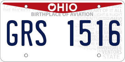 OH license plate GRS1516