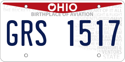 OH license plate GRS1517