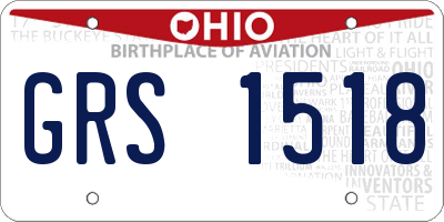OH license plate GRS1518