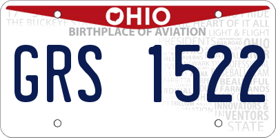 OH license plate GRS1522