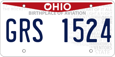 OH license plate GRS1524