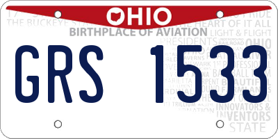 OH license plate GRS1533
