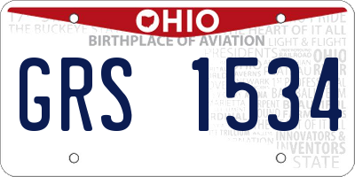 OH license plate GRS1534