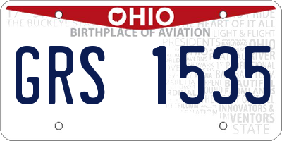 OH license plate GRS1535