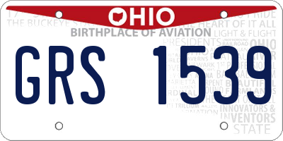 OH license plate GRS1539
