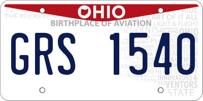 OH license plate GRS1540