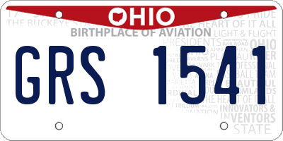 OH license plate GRS1541