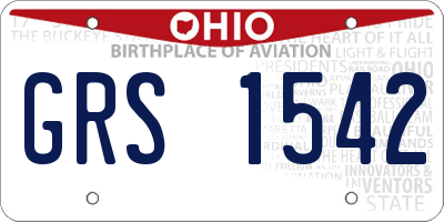 OH license plate GRS1542