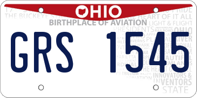 OH license plate GRS1545