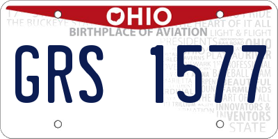 OH license plate GRS1577