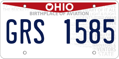 OH license plate GRS1585