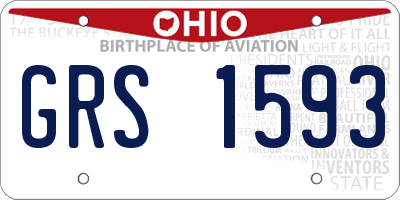 OH license plate GRS1593