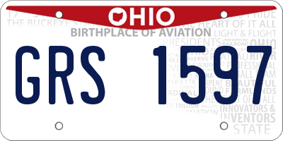 OH license plate GRS1597