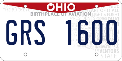 OH license plate GRS1600