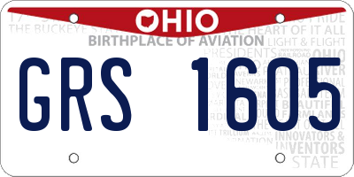 OH license plate GRS1605