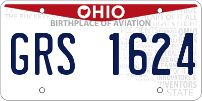 OH license plate GRS1624
