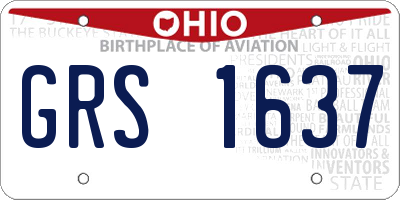 OH license plate GRS1637