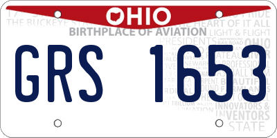 OH license plate GRS1653